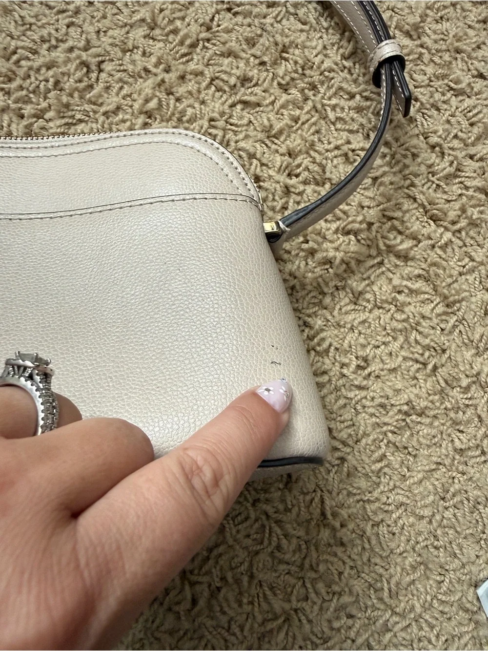 kate spade pebble leather dome crossbody in light taupe